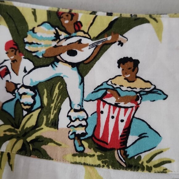 TOMMY BAHAMA | Tropical Print A-Line Skirt White Cotton Sz 10 - Picture 3 of 6